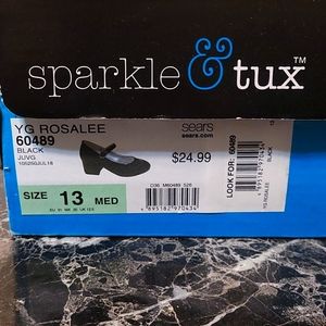 New little girls black size 13 dress shoes